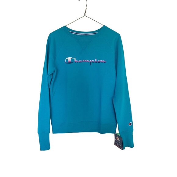 Champion Womens XS Authentic Athleticwear Crewneck Sweatshirt Teal Color - Picture 1 of 8